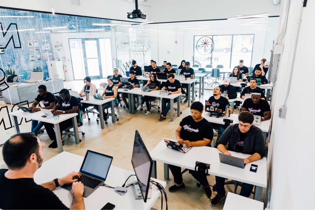Campus classroom preparing for class