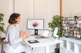 Instructor teaching an online class